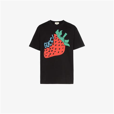 gucci strawberry t shirt|Gucci strawberry cherry bag.